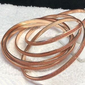 2/12 Pink gold glitter bangle cluster -attached large plus size